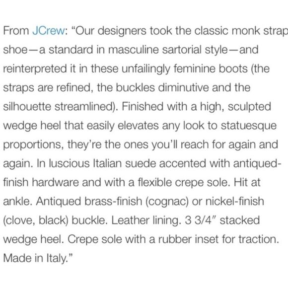 JCREW Greer black suede wedge buckle zip up ankle bootie - Picture 8 of 8